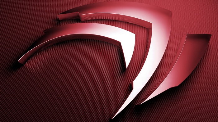 Nvidia logo on a red textured background