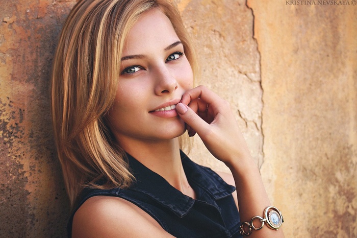 Portrait of a blonde woman, Kristina Nevskaya