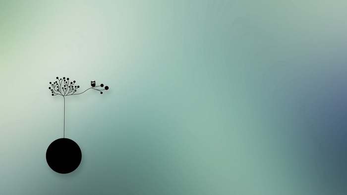 Minimalist artwork of an owl on a branch