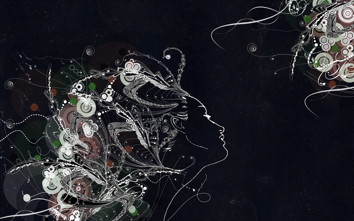 Abstract artwork of a woman's profile