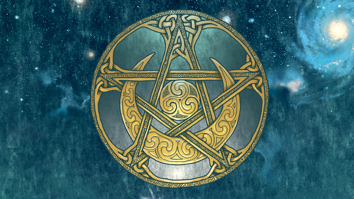 Freaks Squeele Celtic Pentagram and Moon Symbol