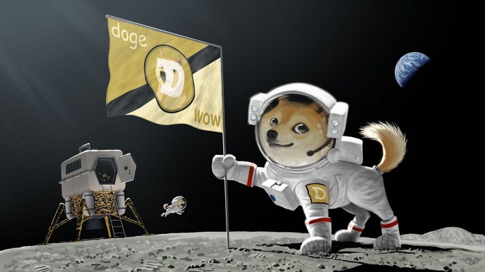 doge, Moon, artwork, space