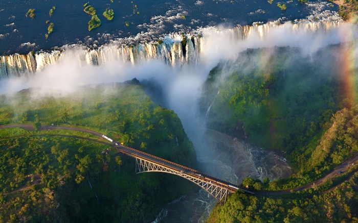 Victoria Falls bridge over the Zambezi River, Africa