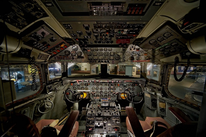 Cockpit of a Douglas C-54 aircraft
