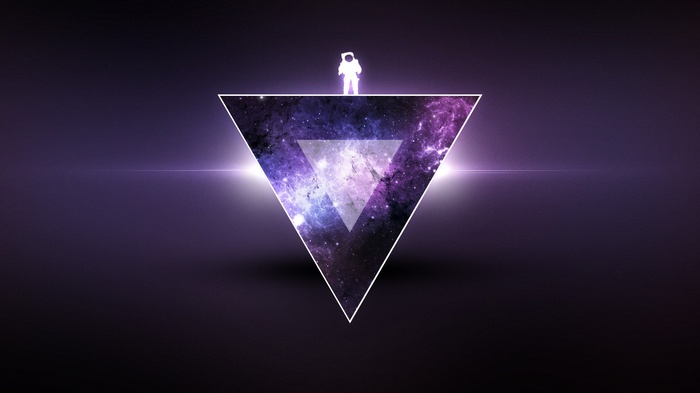 Astronaut on a cosmic triangle