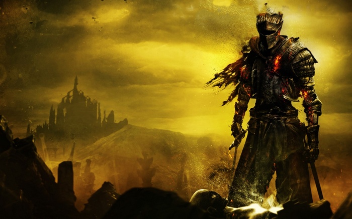 Dark Souls III Knight in a desolate landscape