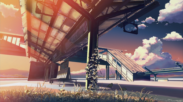5 Centimeters Per Second abandoned train station at sunset