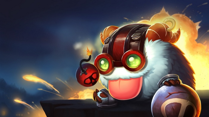 Ziggs from League of Legends with bombs