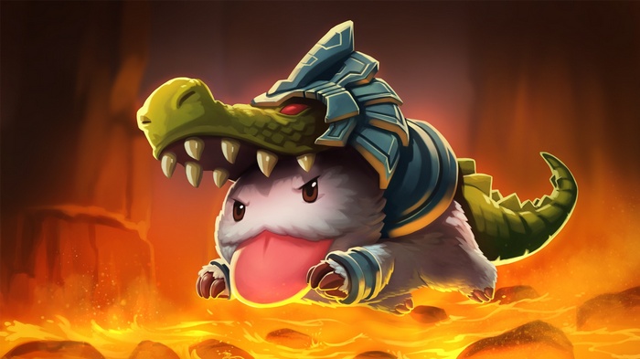 Poro in Renekton Costume on Lava