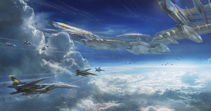 Sento Yosei Yukikaze fleet in the sky