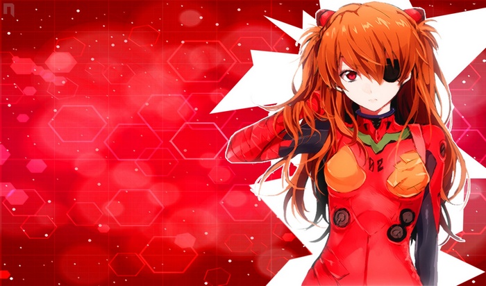 Asuka Langley Shikinami in a red plugsuit