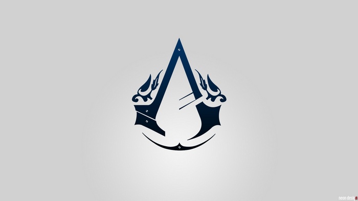 Assassin's Creed logo on a gray background