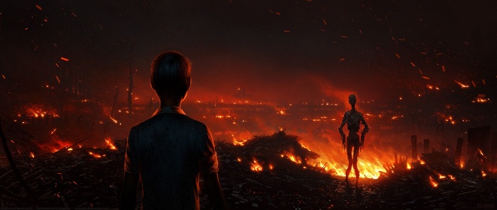 Barefoot Gen: A child and a robot in a burning city
