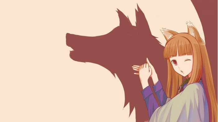 Holo from Spice and Wolf with wolf shadow
