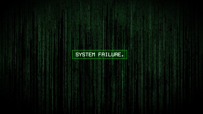 The Matrix System Failure Screen