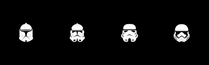 Star Wars helmets: Clone Trooper and Stormtrooper