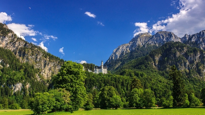 Neuschwanstein Castle in the Bavarian Alps