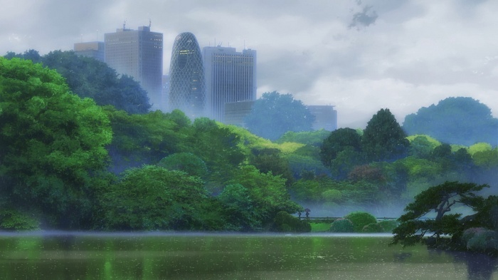 The Garden of Words anime scene