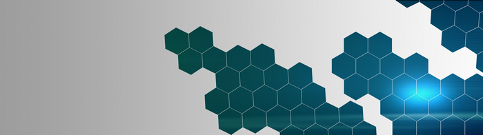 Abstract geometric pattern of blue and green hexagons