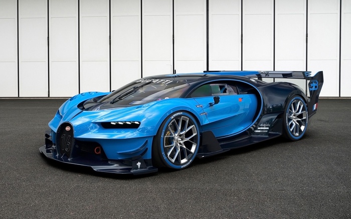 Bugatti Veyron, Bugatti Vision Gran Turismo, car, vehicle, blue cars
