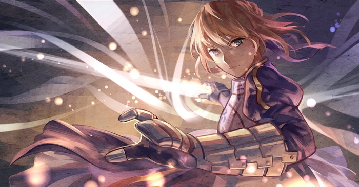 Saber from Fate Series casting a spell