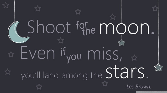 Les Brown quote about shooting for the moon