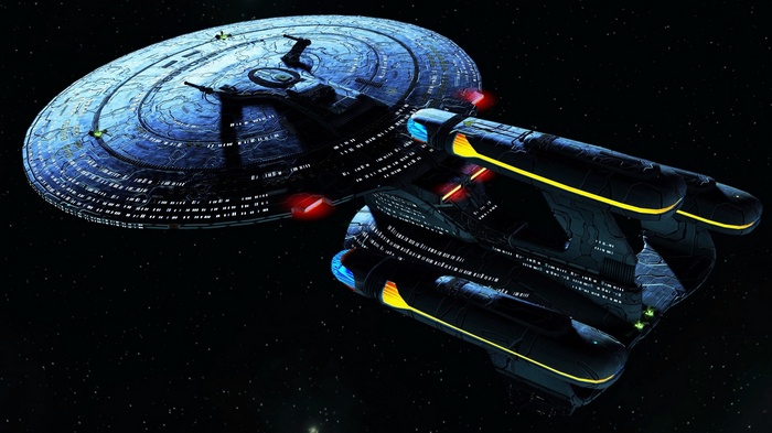 Star Trek Galaxy X Class spaceship in space