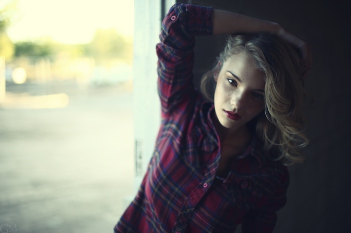 Rachel Ann Yampolsky in a Plaid Shirt