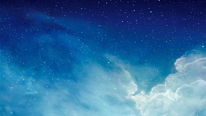 Starry night sky with clouds and stars