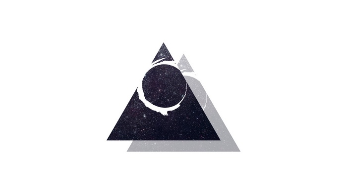 Abstract geometric shapes with starry texture