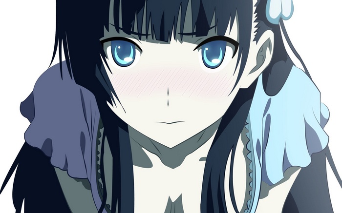 Anime girl with blue eyes and dark hair