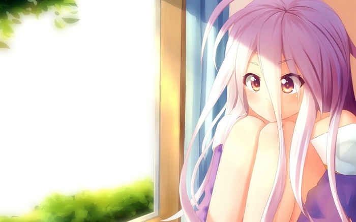 Shiro from No Game No Life by a window