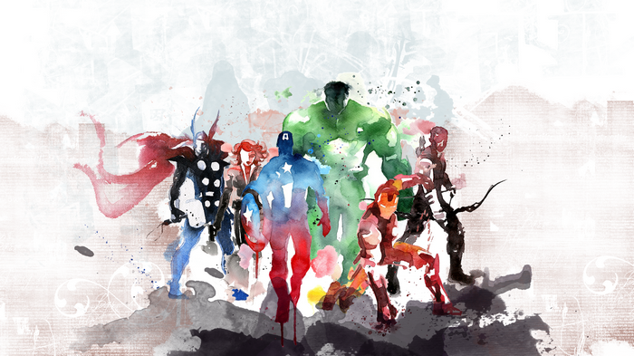 The Avengers Watercolor Painting