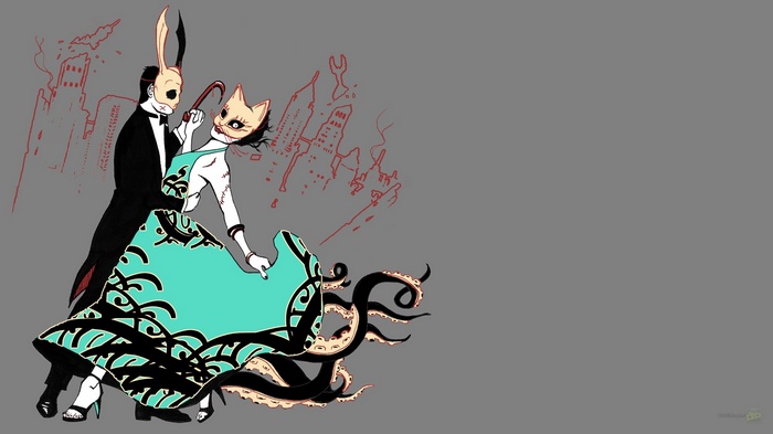 BioShock dancing couple with animal masks
