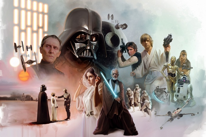 Star Wars characters in a collage