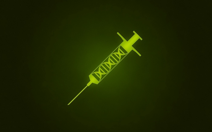 Syringe with DNA helix