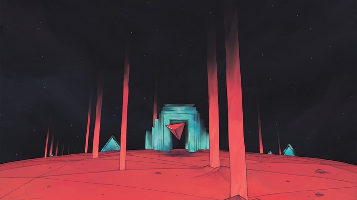 MirrorMoon EP: Sci-fi landscape with geometric structures