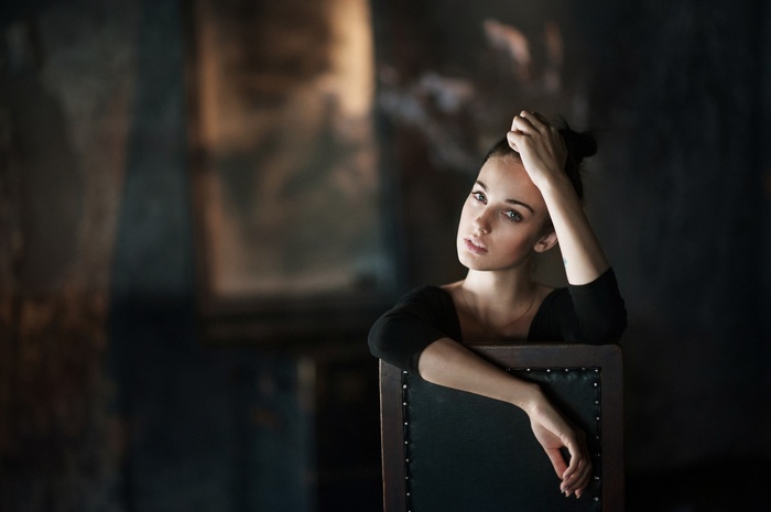 Portrait of Alla Berger sitting on a chair