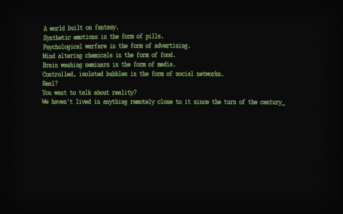 Mr. Robot text about reality