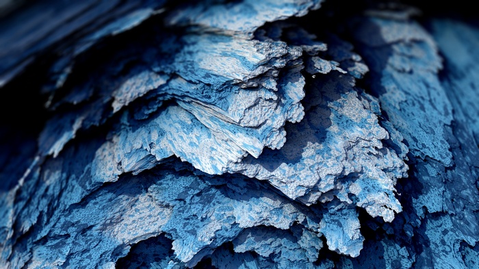 Abstract blue procedural minerals digital art
