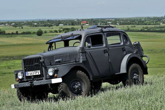 Volvo TP21 military vehicle on a grassy hill