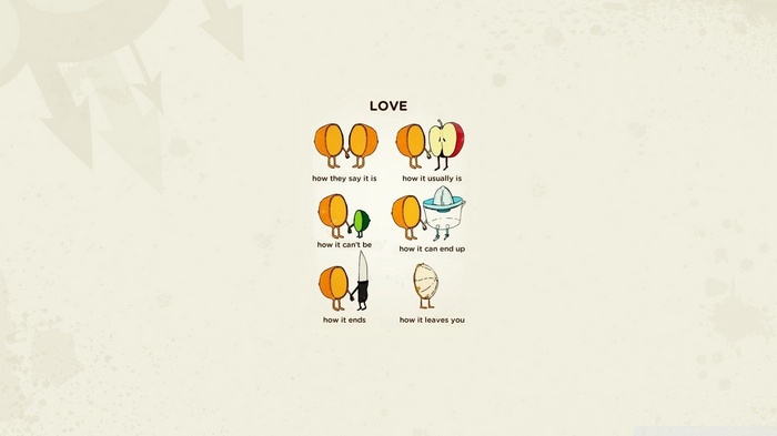 Love illustrated with fruits