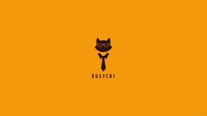 Business Cat logo with tie and glasses