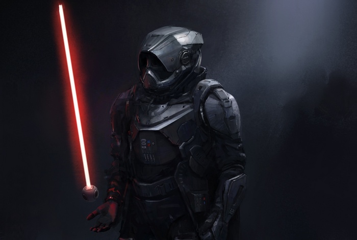 Sith Warrior with Red Lightsaber
