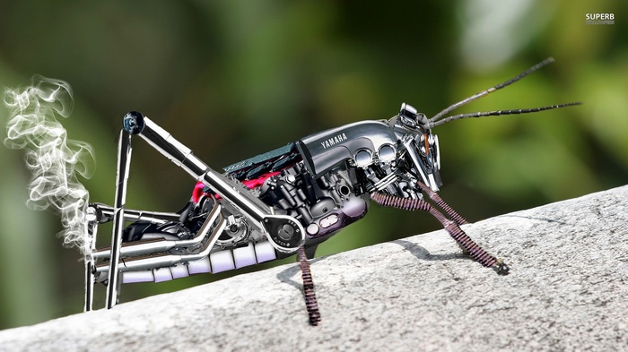 Yamaha grasshopper with smoke coming out