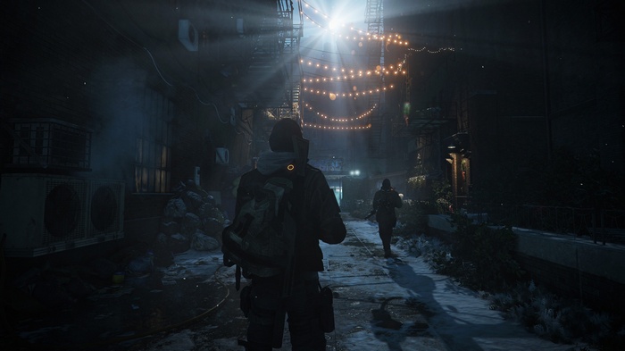 Tom Clancy's The Division characters in a dark alley