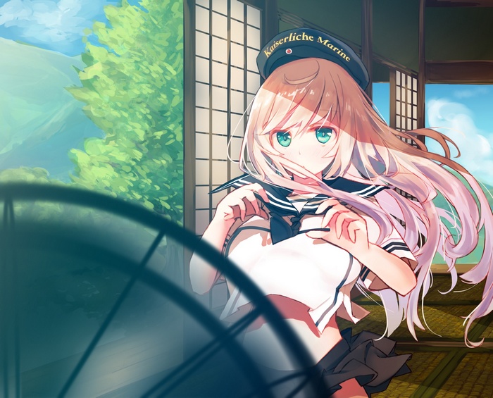 Kaiserliche Marine Girl with Long Blonde Hair