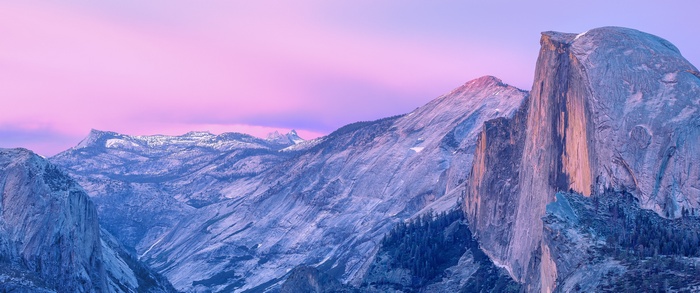 Half Dome in Yosemite National Park at sunrise