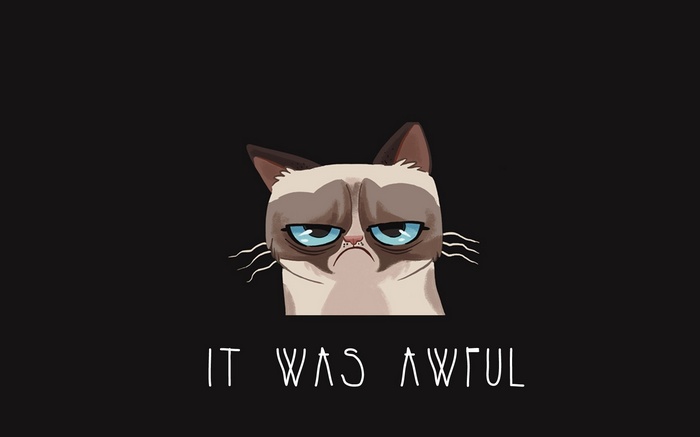 Grumpy Cat with text "IT WAS AWFUL"