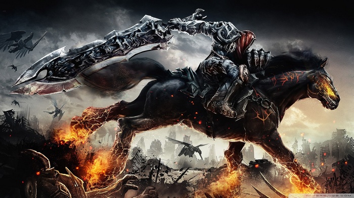 Darksiders: War on horseback with a large sword